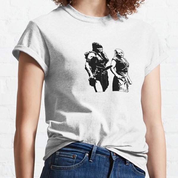 Xena Warrior Princess & Gabrielle Battling Bard Of Potidea Classic T-Shirt