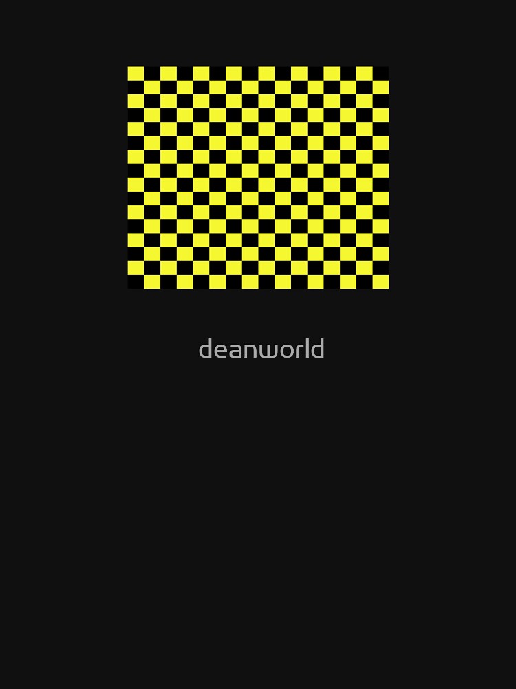 “Checkered Black and Yellow Flag” T-shirt by deanworld | Redbubble