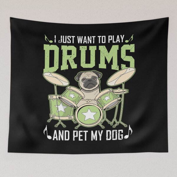 Item preview, I Just Want To Play Drums & Pet My Dog Funny Drummer designed and sold by elisamarez97.