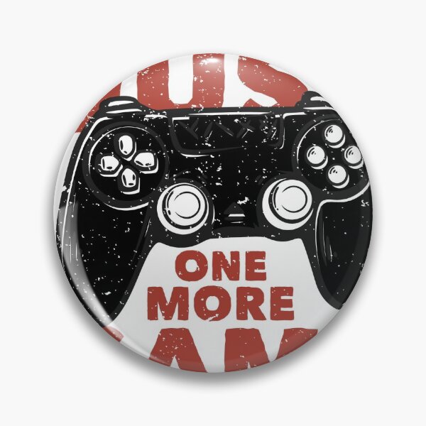 Item preview, T-Shirt Design Just One More Game with GamePad Vintage Illustration designed and sold by Peekonet.