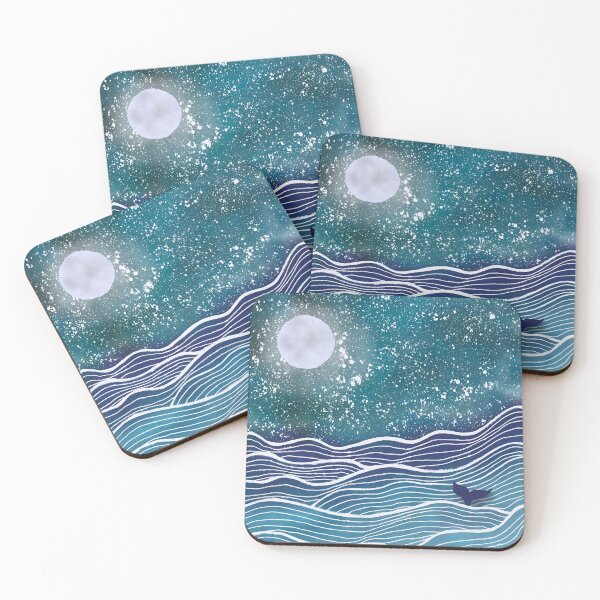 Item preview, Night sky ocean painting designed and sold by Lena Pfitzner.