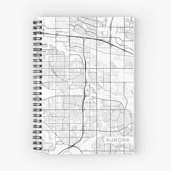 Item preview, Aurora Map, USA - Black and White designed and sold by MainStreetMaps.