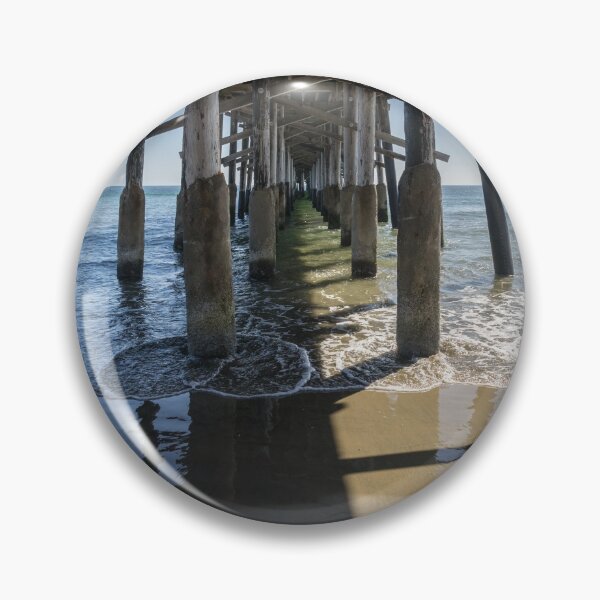 Item preview, Lacy Seafoam - Waves Under the Newport Beach Pier in Orange County California designed and sold by Georgia Mizuleva.