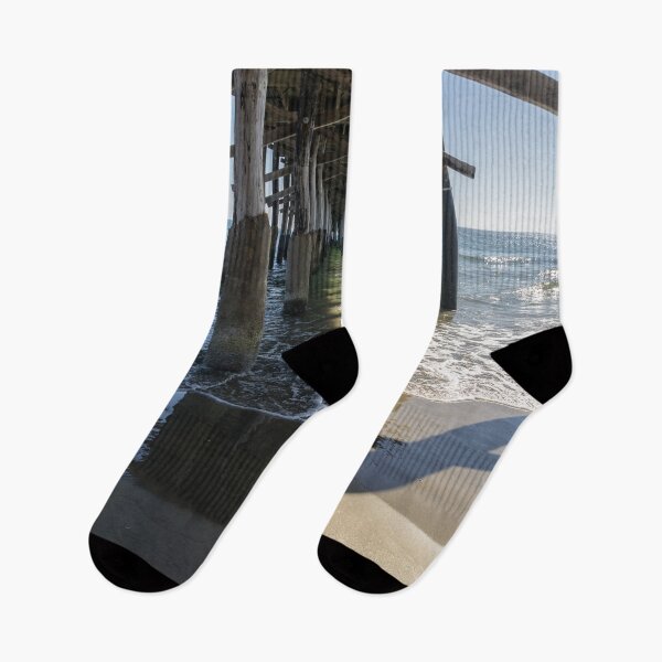 Item preview, Lacy Seafoam - Waves Under the Newport Beach Pier in Orange County California designed and sold by Georgia Mizuleva.