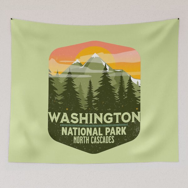 Item preview, Vintage North Cascades National Park Washington designed and sold by AlienBeeOutdoor.