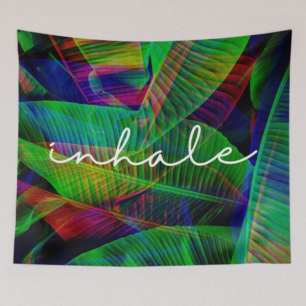 Item preview, Inhale Glitch Plant Art Photography Yoga Meditation designed and sold by BohoStudio.