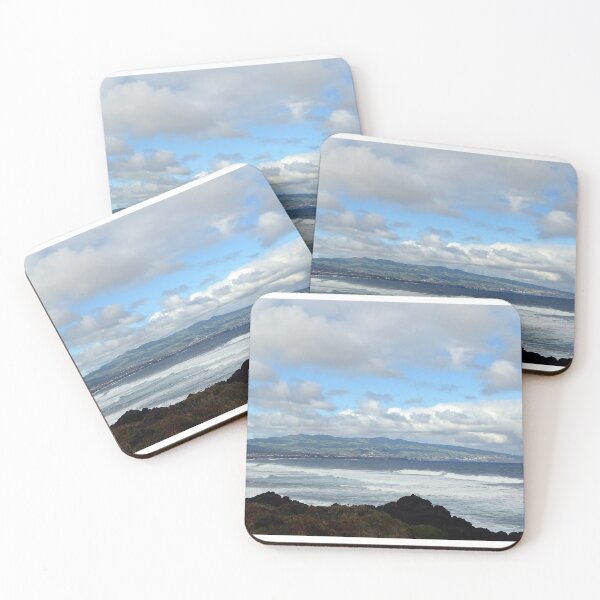 Item preview, Coastal landscape of Sao Miguel island, Azores travel destination. Waves in the Atlantic ocean. designed and sold by AylaHarbich.