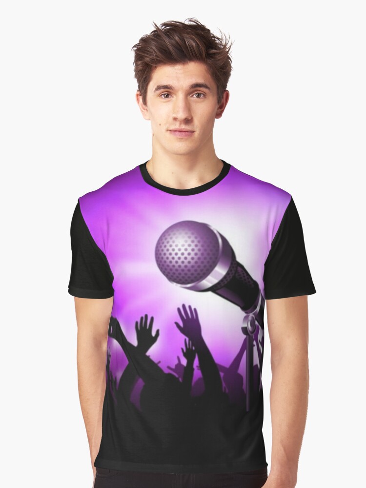 Thumbnail 1 of 5, Graphic T-Shirt, Mic and Crowd - Purple designed and sold by battlerapgear.