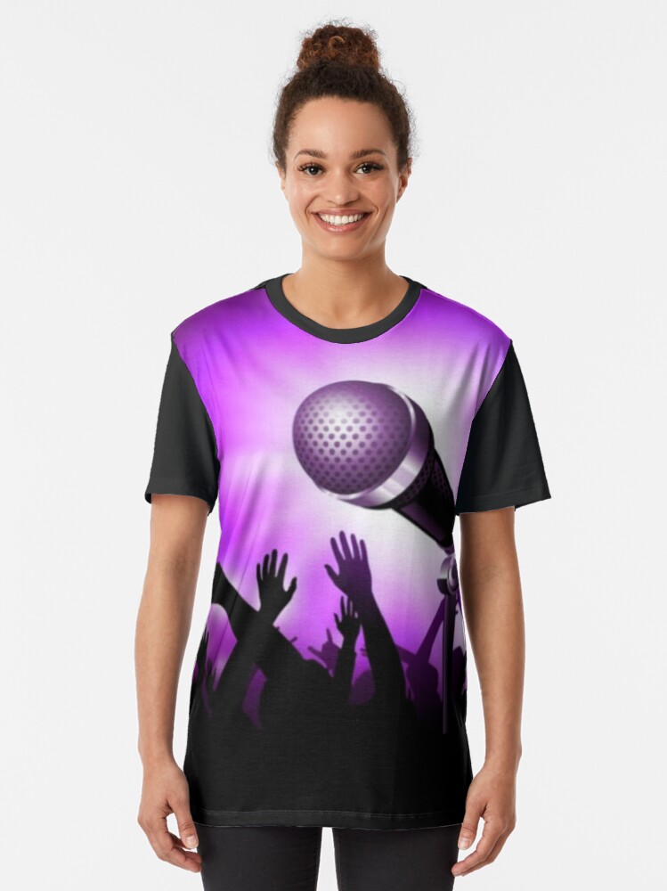 Thumbnail 2 of 5, Graphic T-Shirt, Mic and Crowd - Purple designed and sold by battlerapgear.