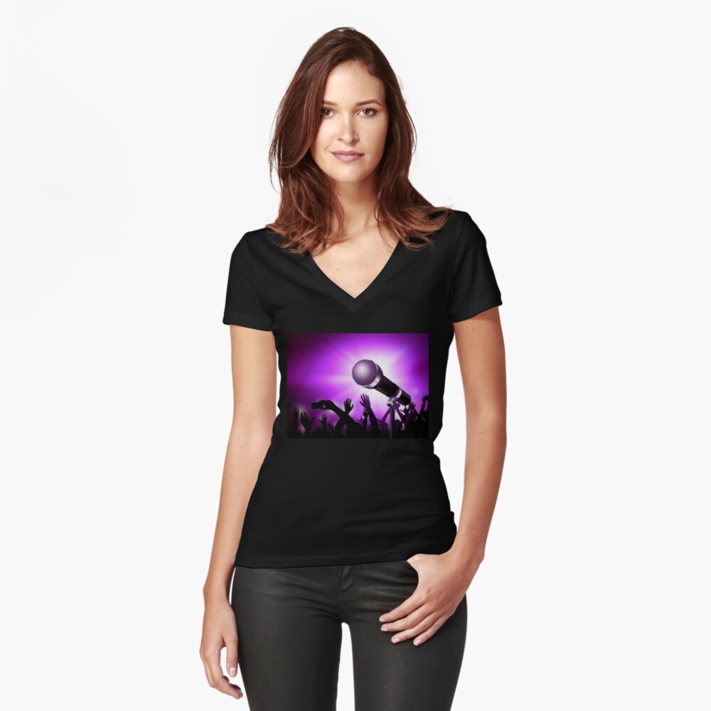Item preview, Fitted V-Neck T-Shirt designed and sold by battlerapgear.