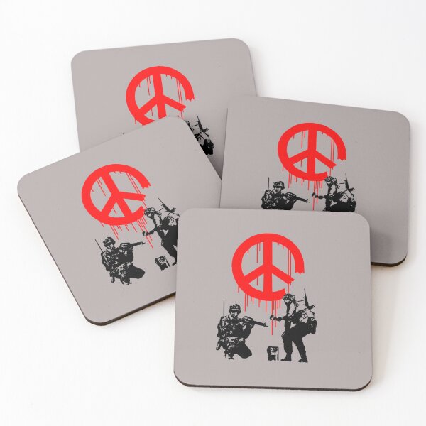 Item preview, Banksy soldiers painting cnd symbol  designed and sold by soulmate1351.