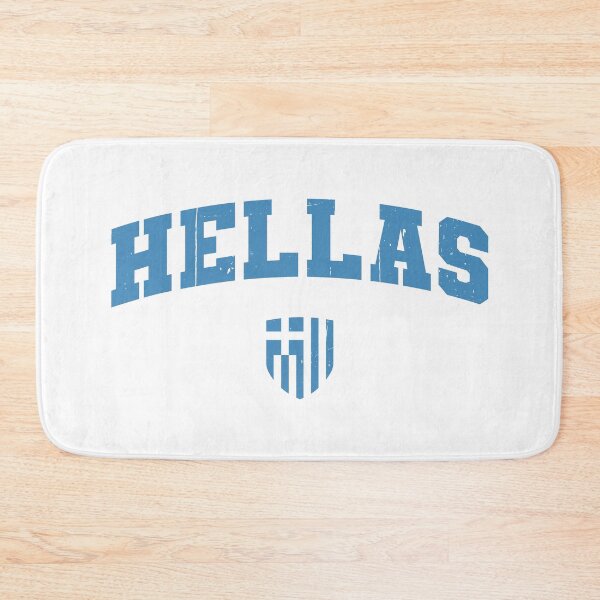 Item preview, Hellas Mock Athletic Distressed w Greek Flag Emblem designed and sold by Happy Puppy Print On Demand.