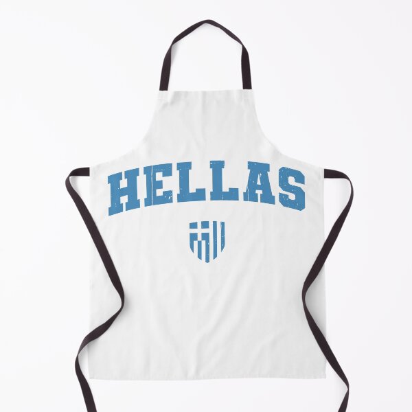 Item preview, Hellas Mock Athletic Distressed w Greek Flag Emblem designed and sold by Happy Puppy Print On Demand.