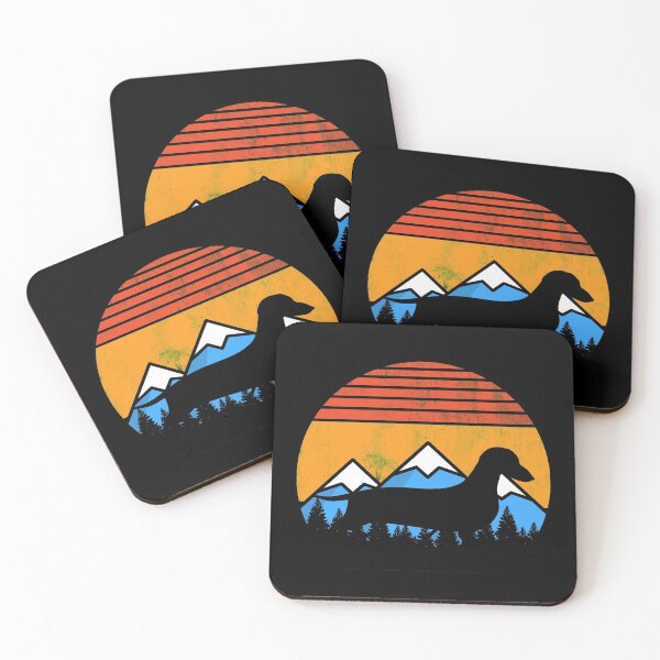 Item preview, Retro Distressed Vintage Sunset Mountains and Forest Dachshund Dog Gift designed and sold by Guarddogdrive.