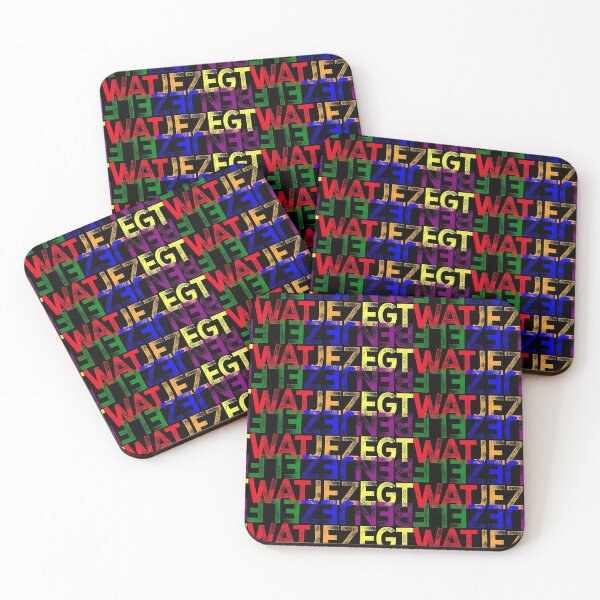 Item preview, Wat je zegt ben jezelf (You Are What You Say, in Dutch) - Pattern style - black background designed and sold by ByMaSOLE.