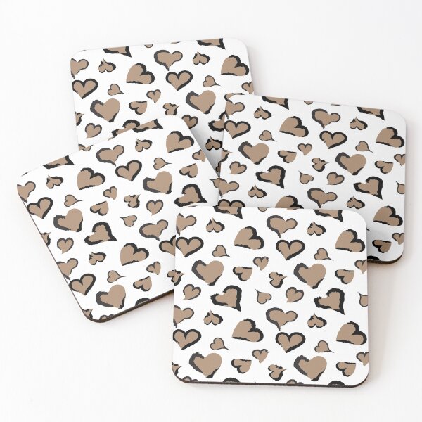 Item preview, Brown Heart Shape Leopard Pattern designed and sold by V-Top-Design.
