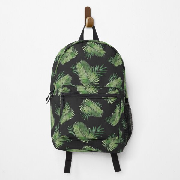Item preview, Green Palm Leaves on Black Background Pattern designed and sold by PadMode.