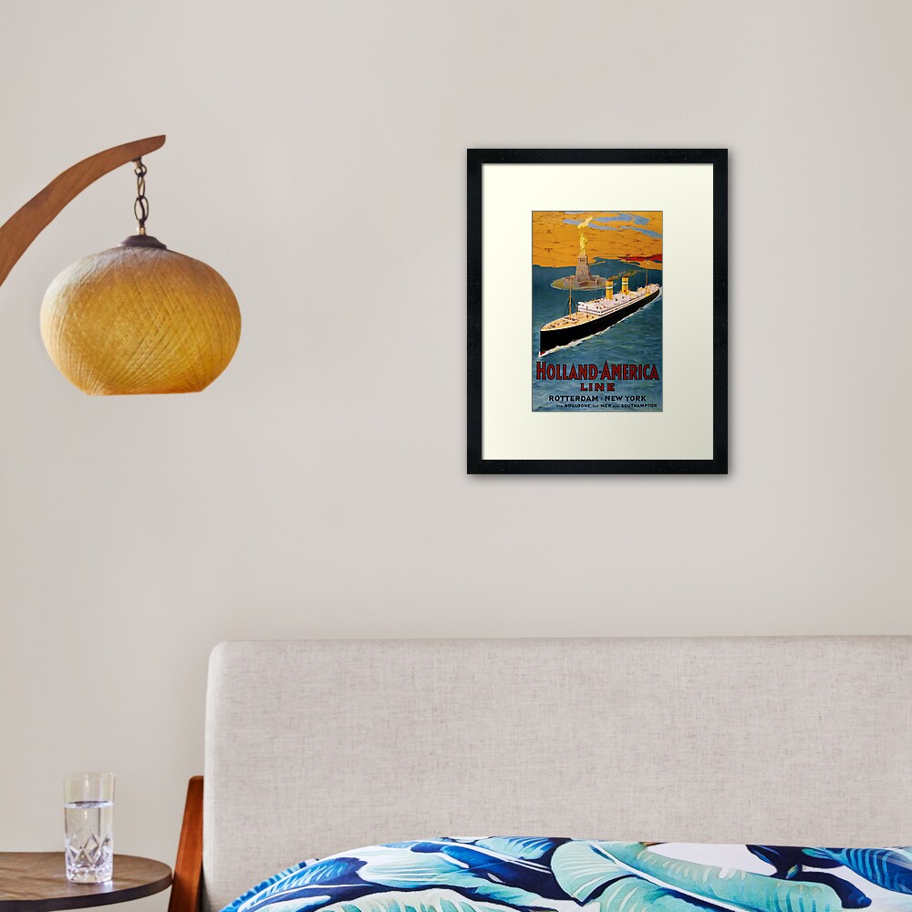 Holland America Line Vintage Poster Framed Art Print