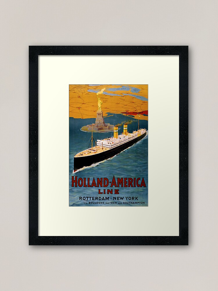 Alternate view of Holland America Line Vintage Poster Framed Art Print