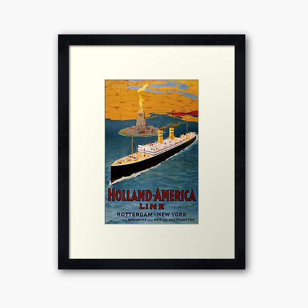 Holland America Line Vintage Poster  Framed Art Print