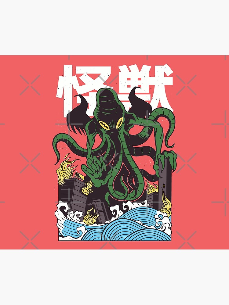 Disover Cthulhu Monster Japanese Art Gift Shower Curtain