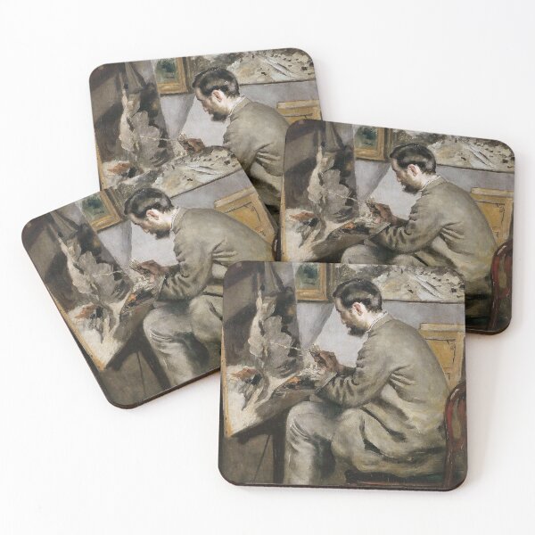 Item preview, The painter Bazille at his easel - 1867 - Pierre-Auguste Renoir designed and sold by TemporaryArt.