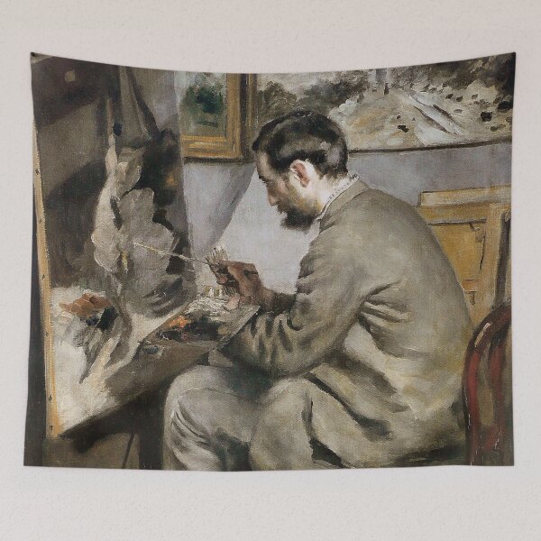 Item preview, The painter Bazille at his easel - 1867 - Pierre-Auguste Renoir designed and sold by TemporaryArt.