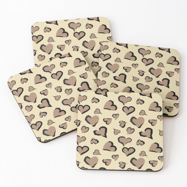 Item preview, Cocoa Brown Heart Shape Leopard Pattern designed and sold by V-Top-Design.
