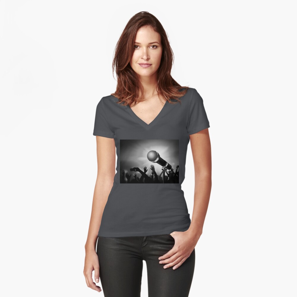 Item preview, Fitted V-Neck T-Shirt designed and sold by battlerapgear.