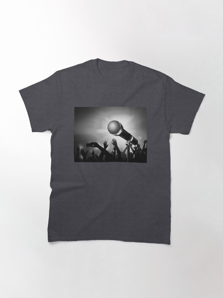 Thumbnail 3 of 7, Classic T-Shirt, Mic and Crowd - Gray designed and sold by battlerapgear.