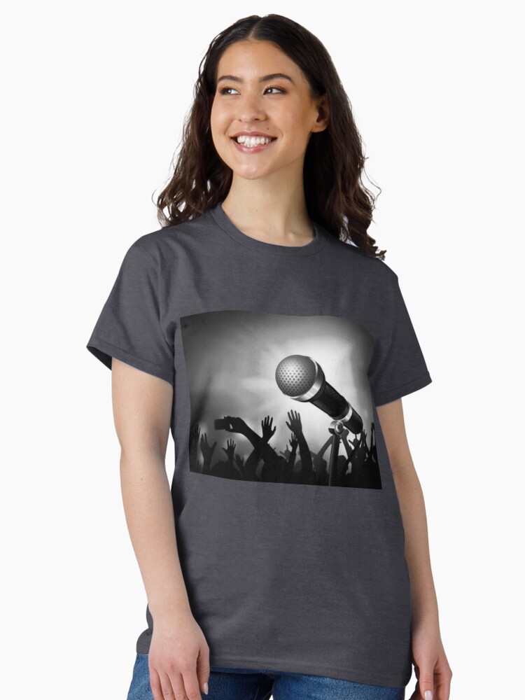 Thumbnail 2 of 7, Classic T-Shirt, Mic and Crowd - Gray designed and sold by battlerapgear.