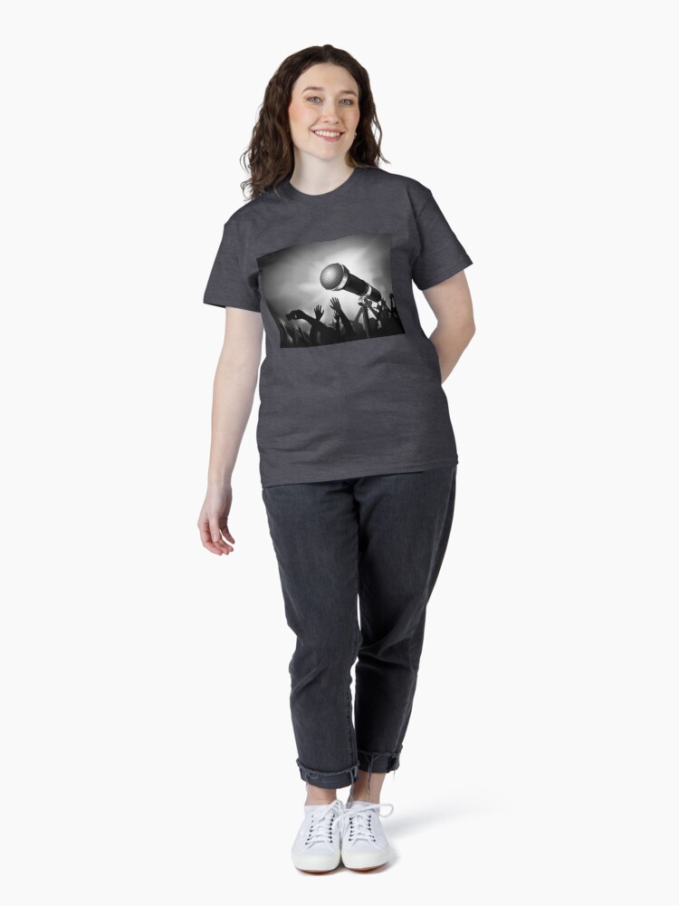 Thumbnail 4 of 7, Classic T-Shirt, Mic and Crowd - Gray designed and sold by battlerapgear.