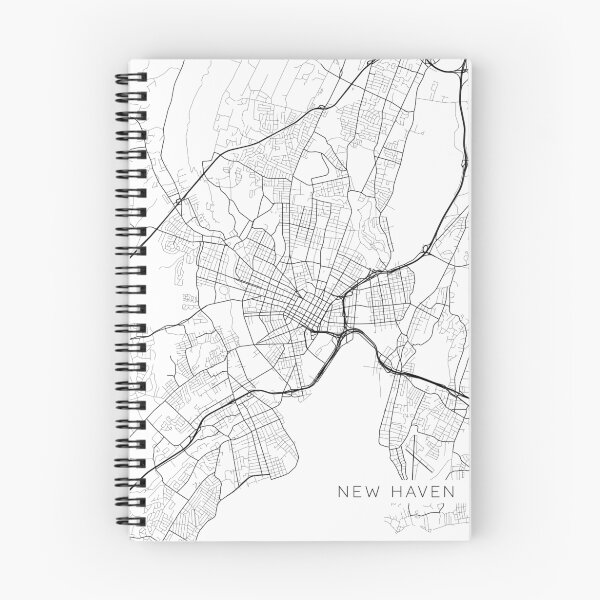 Item preview, New Haven Map, USA - Black and White designed and sold by MainStreetMaps.