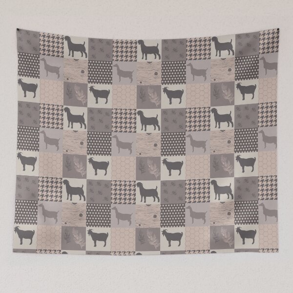 Item preview, Vintage Dairy and boer goats , goat farm  vintage patchwork style designed and sold by PawsoMania.