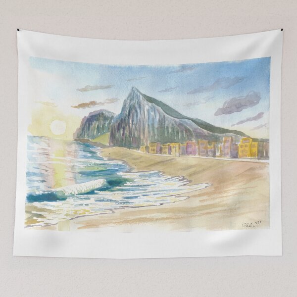 Item preview, Gibraltar Beach with Rock and English Seascape Vibes designed and sold by artshop77.