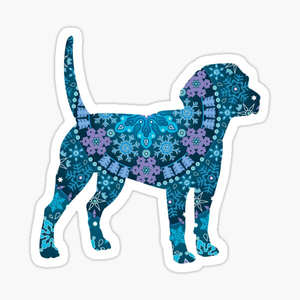 Beagle Bohemian Blue Sticker