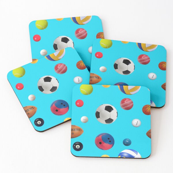 Item preview, Sports balls on sky blue designed and sold by TerenceLacey.