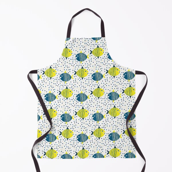 Item preview, Cute Hand-drawn Doodle  Yellow-Blue Fish  Pattern designed and sold by Victoria Riabov.