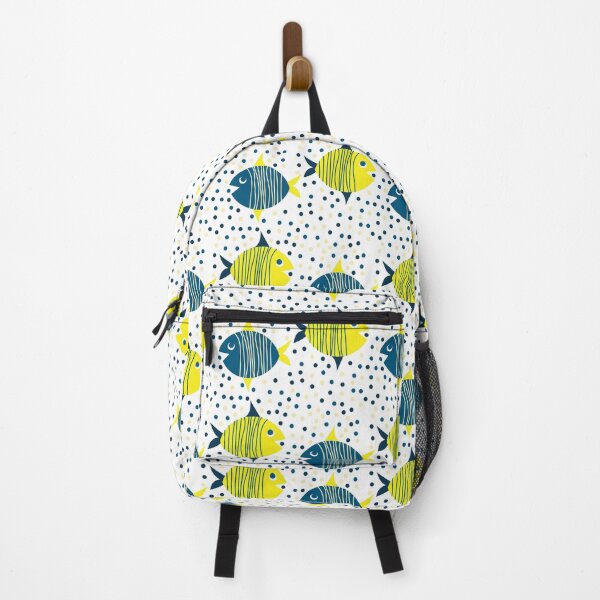 Item preview, Cute Hand-drawn Doodle Yellow-Blue Fish Pattern designed and sold by Victoria Riabov.