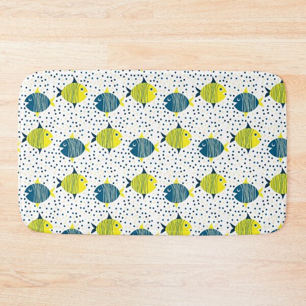 Item preview, Cute Hand-drawn Doodle  Yellow-Blue Fish  Pattern designed and sold by Victoria Riabov.