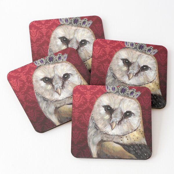 Item preview, Royal Owl with Amythest Tiara on Red background designed and sold by nikkipikki2020.