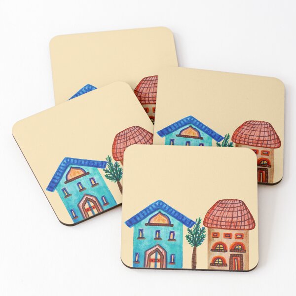 Item preview, Hand Painted Watercolor Tropical Houses 2  designed and sold by Lee Yeng.