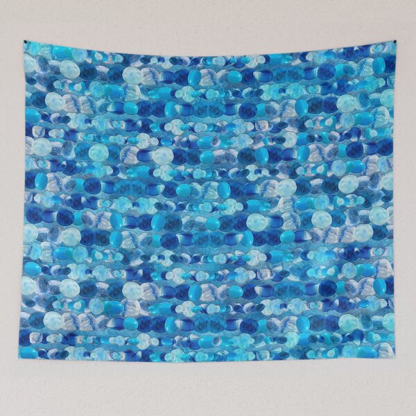 Item preview, Blue Tumbled Gemstones Lines designed and sold by k9printart.