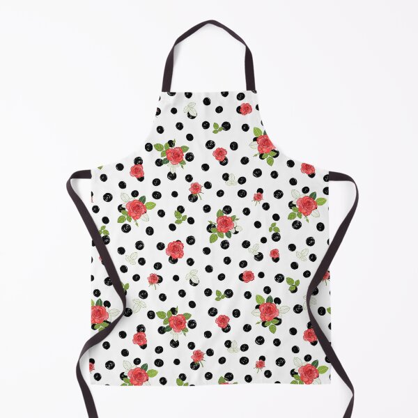 Item preview, Vintage Black and White Polka dot white roses and leaves, Black and White Polka dot Pattern, Black and White Polka dot Design, Polka Dot designed and sold by graphic-genie.
