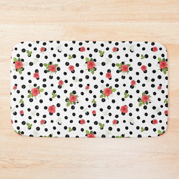 Item preview, Vintage Black and White Polka dot white roses and leaves, Black and White Polka dot Pattern, Black and White Polka dot Design, Polka Dot designed and sold by graphic-genie.
