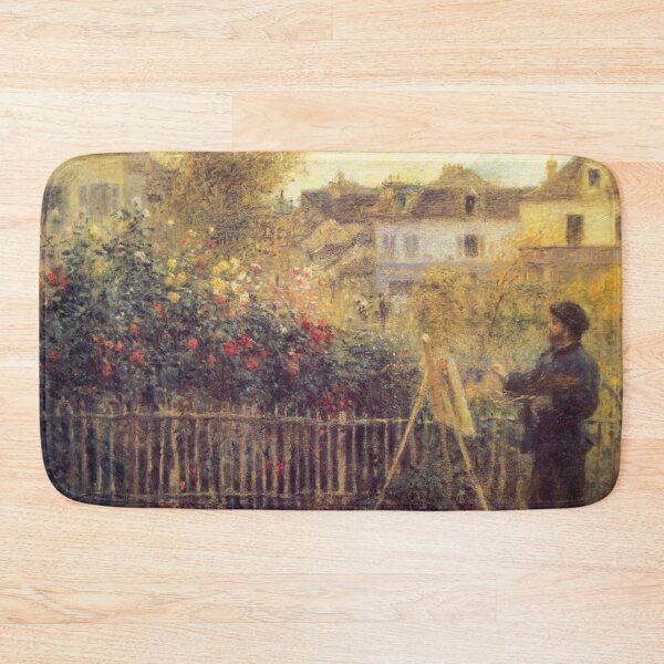Item preview, Claude Monet, painting in his garden at Argenteuil - 1873 - Pierre-Auguste Renoir designed and sold by TemporaryArt.