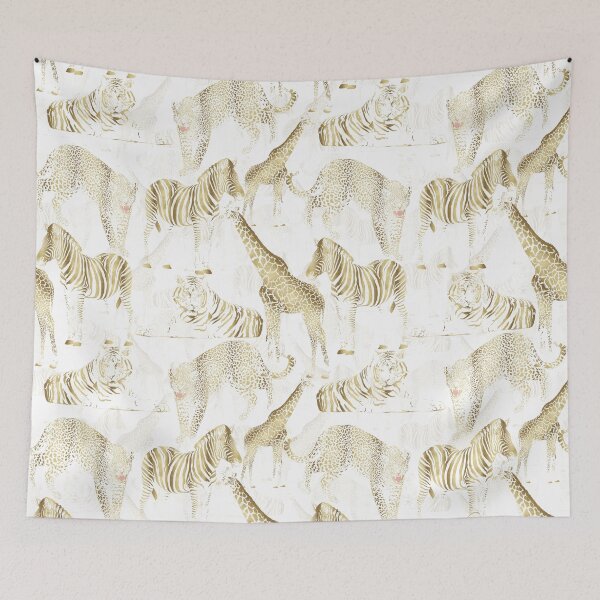 Item preview, Stylish Gold Jungle Wild Animals Pattern designed and sold by NdesignTrend.
