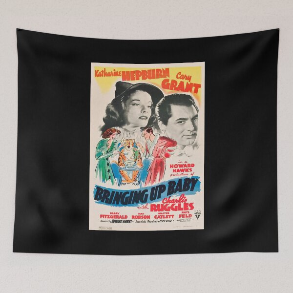 Item preview, Bringing Up Baby directed by Howard Hawks, and starring Katharine Hepburn and Cary Grant designed and sold by HelloCaryGrant.