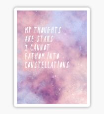 My thoughts are stars Sticker