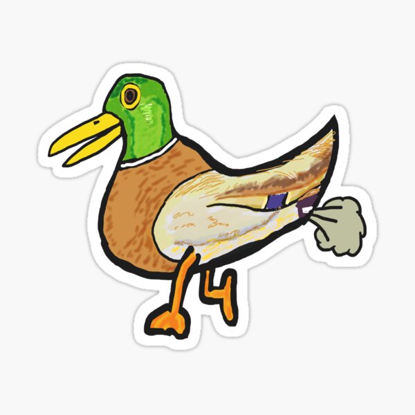"Funny Farting Duck" Sticker by MarkEwbie Redbubble
